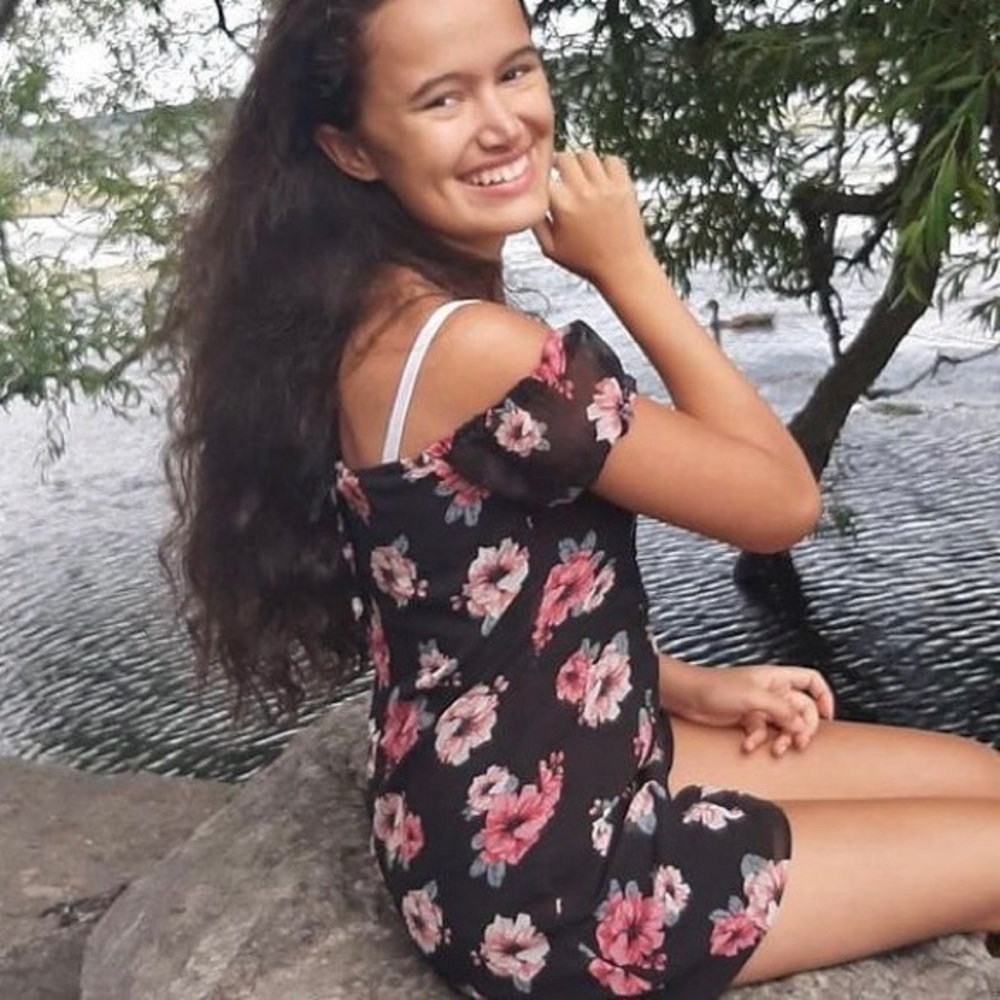 Pink and black romper